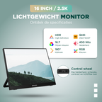 Portable Monitor 16 inch + Sleeve Remodius