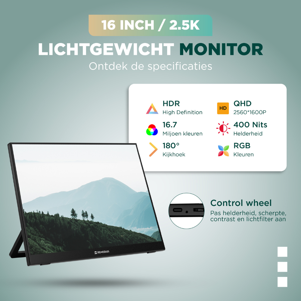 Portable Monitor 16 inch + Sleeve Remodius