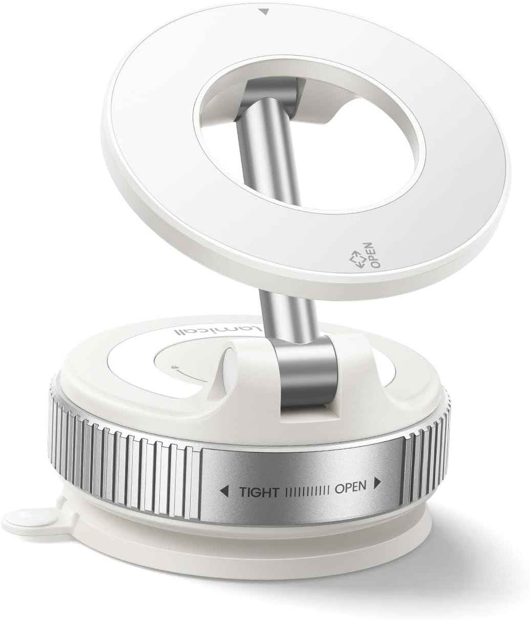 Lamicall Magnetische Telefoonhouder Auto voor MagSafe - [TOP Vacuüm Zuignap & 24X Magnete] Magnetisme Houder Auto Telefoonhouder, 360° Draaibare KFZ Houder voor iPhone 17 16 15 14 Pro Max