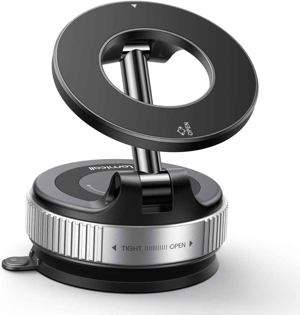 Lamicall Magnetische Telefoonhouder Auto voor MagSafe - [TOP Vacuüm Zuignap & 24X Magnete] Magnetisme Houder Auto Telefoonhouder, 360° Draaibare KFZ Houder voor iPhone 17 16 15 14 Pro Max