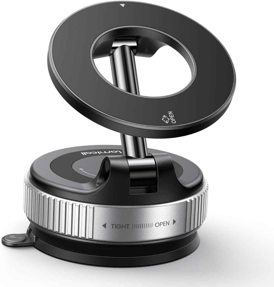 Lamicall Magnetische Telefoonhouder Auto voor MagSafe - [TOP Vacuüm Zuignap & 24X Magnete] Magnetisme Houder Auto Telefoonhouder, 360° Draaibare KFZ Houder voor iPhone 17 16 15 14 Pro Max
