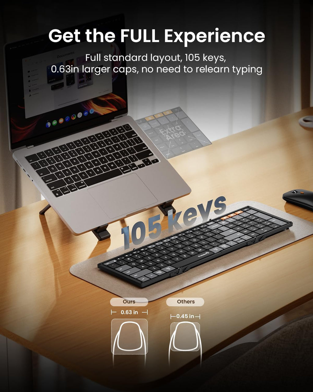 Opvouwbaar Toetsenbord, Muis en Laptop Stand Set Remodius
