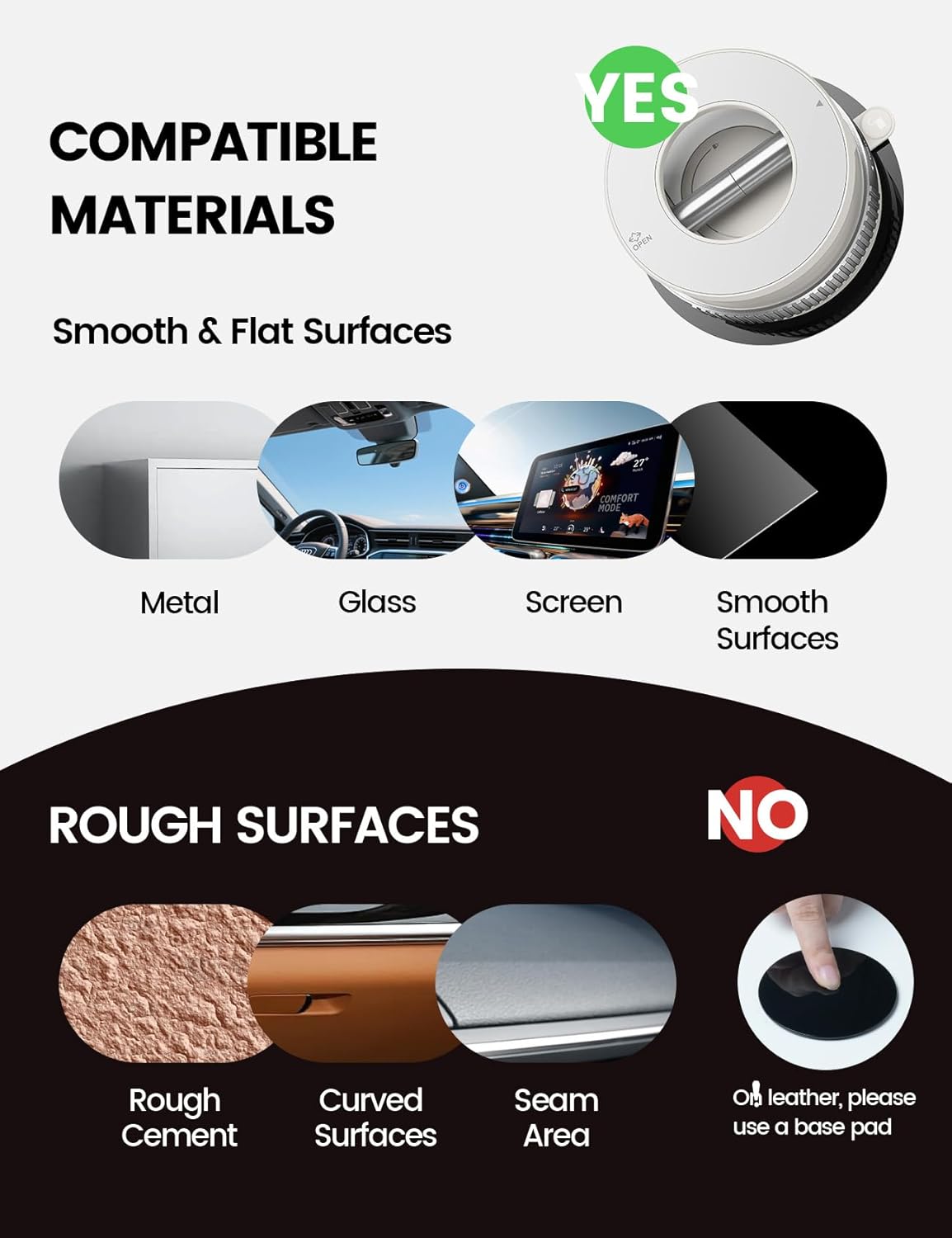 Lamicall Magnetische Telefoonhouder Auto voor MagSafe - [TOP Vacuüm Zuignap & 24X Magnete] Magnetisme Houder Auto Telefoonhouder, 360° Draaibare KFZ Houder voor iPhone 17 16 15 14 Pro Max Syveron