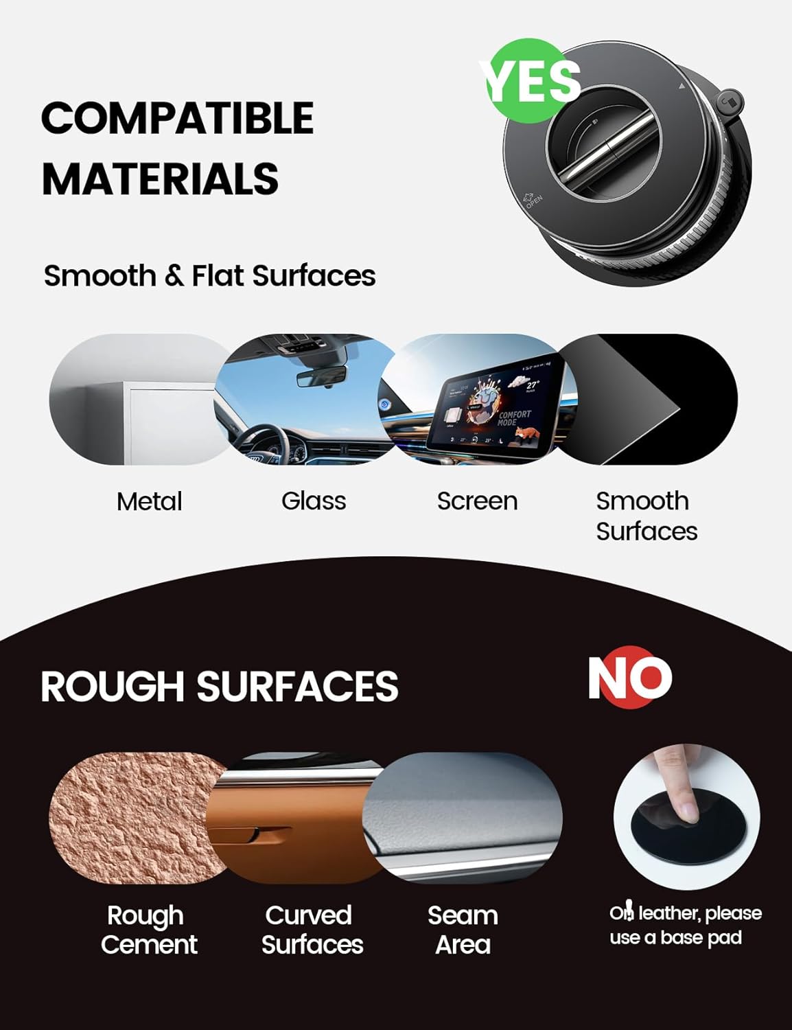 Lamicall Magnetische Telefoonhouder Auto voor MagSafe - [TOP Vacuüm Zuignap & 24X Magnete] Magnetisme Houder Auto Telefoonhouder, 360° Draaibare KFZ Houder voor iPhone 17 16 15 14 Pro Max Syveron