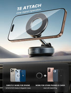 Lamicall Magnetische Telefoonhouder Auto voor MagSafe - [TOP Vacuüm Zuignap & 24X Magnete] Magnetisme Houder Auto Telefoonhouder, 360° Draaibare KFZ Houder voor iPhone 17 16 15 14 Pro Max Syveron