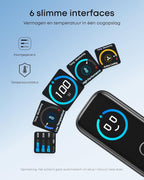 Anker Oplader, 100W Max USB C Oplader, 3-Poorts GaN Wandadapter met Slim Display en Touchbediening, Voor MacBook, iPad, iPhone 16/15 Serie & Meer (Inclusief USB-C Kabel) Syveron