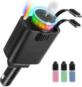 USB C sigarettenaansteker met Aroma Diffuser sterrenhemel Projector, 5 in 1 Intrekbare Autolader Adapter, 66W Mobiele Telefoon Snelle Autolader Compatibel met iPhone 16 15 14 13 Android
