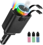 USB C sigarettenaansteker met Aroma Diffuser sterrenhemel Projector, 5 in 1 Intrekbare Autolader Adapter, 66W Mobiele Telefoon Snelle Autolader Compatibel met iPhone 16 15 14 13 Android