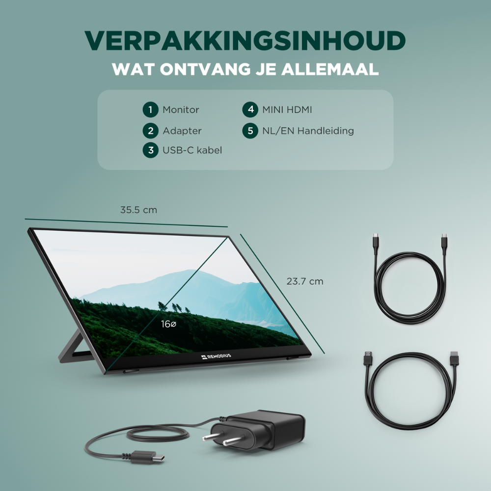 Portable Monitor 16 inch Remodius