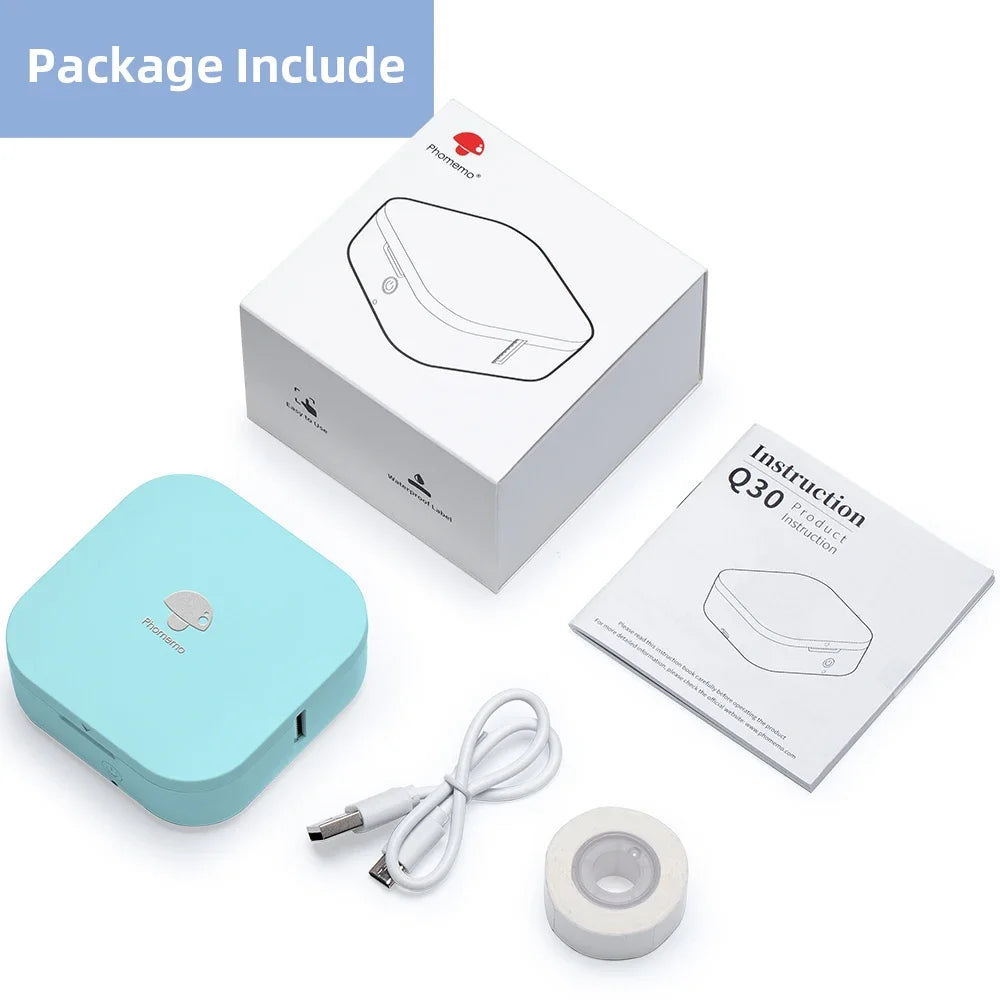 Phomemo Q30 Wireless Label Printer Bluethooth Printer Pocket Thermal Label Sticker Maker Hebrew APP Similar as Niimbot D110 D11 Zodzi Official Store