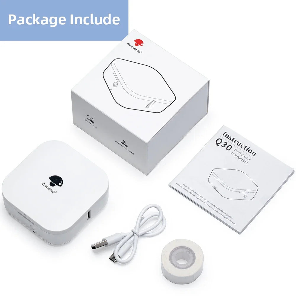 Phomemo Q30 Wireless Label Printer Bluethooth Printer Pocket Thermal Label Sticker Maker Hebrew APP Similar as Niimbot D110 D11 Zodzi Official Store