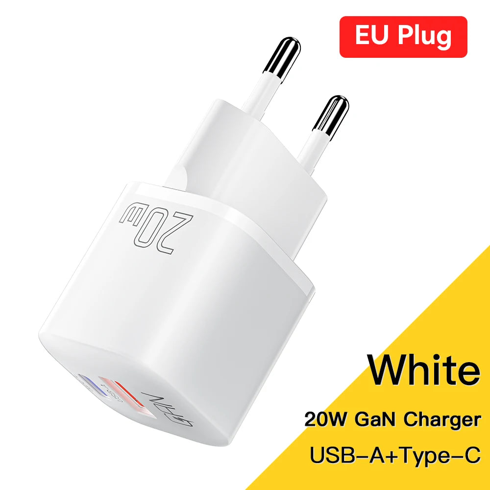 Essager 20W GaN USB Type C Charger PD Fast Charge Phone QC 3.0 Quick Chargers For iPhone 14 13 12 11 Pro Max Mini iPad Charging ESSAGER Official Store