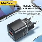 Essager 20W GaN USB Type C Charger PD Fast Charge Phone QC 3.0 Quick Chargers For iPhone 14 13 12 11 Pro Max Mini iPad Charging ESSAGER Official Store