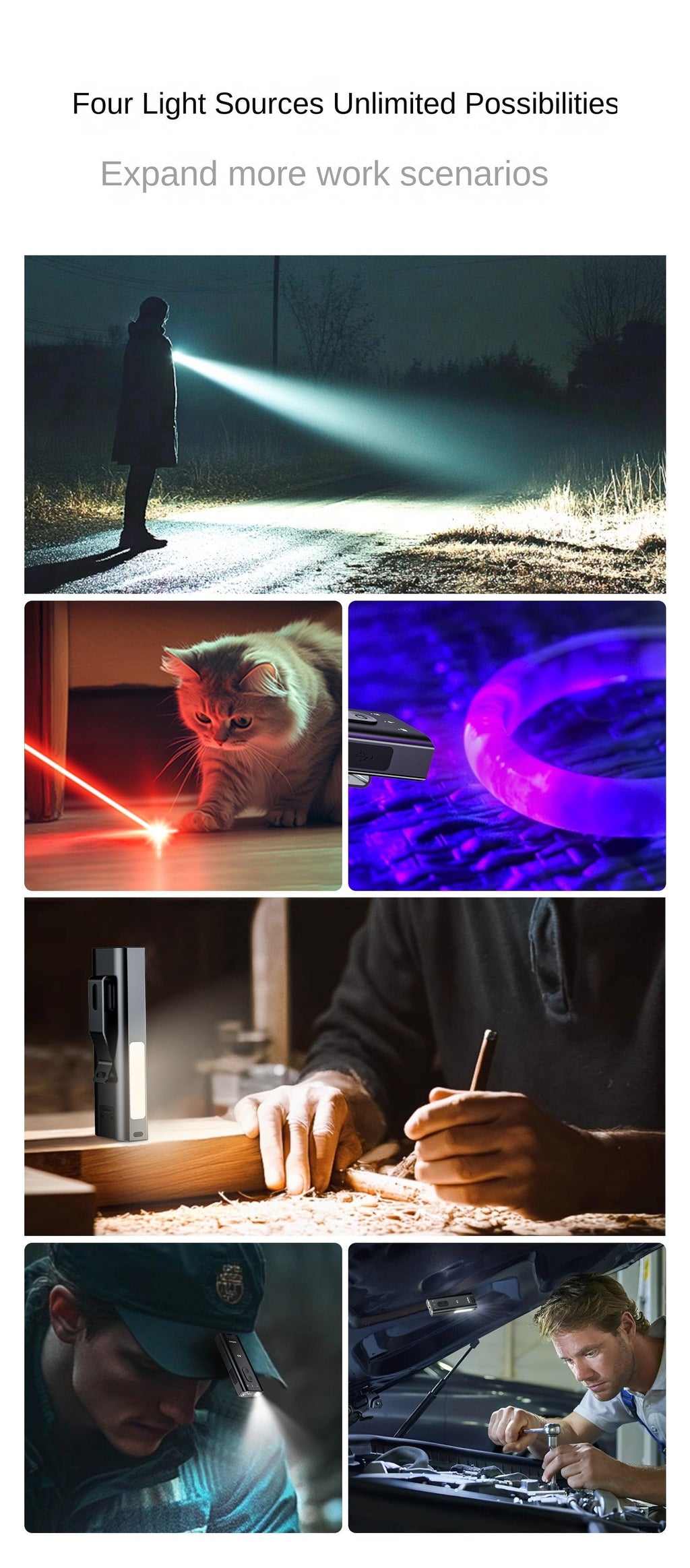 Magnetische EDC Zaklamp – Multifunctionele Werklamp USB Oplaadbare LED Zaklamp met Elektrische Aansteker – Tactische Survival Zaklamp -Camping & Noodverlichting My Store