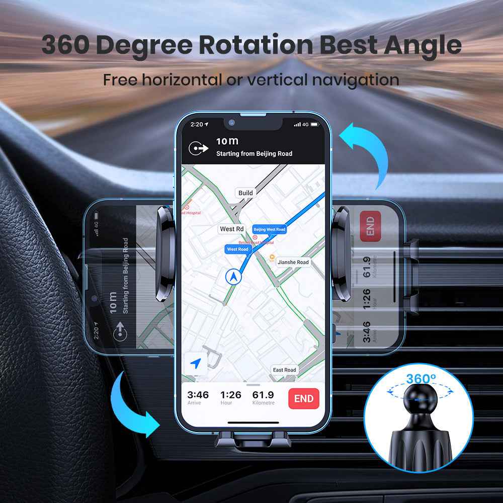 Miracase Universal Car Phone Holder [Powerful Suction Cup] Phone Holder Car for Dashboard Windshield [Double Metal Hook] Mobile Holder for Car Air Vent Car Mobile Holder for All 4.0-7.2" Smartphone