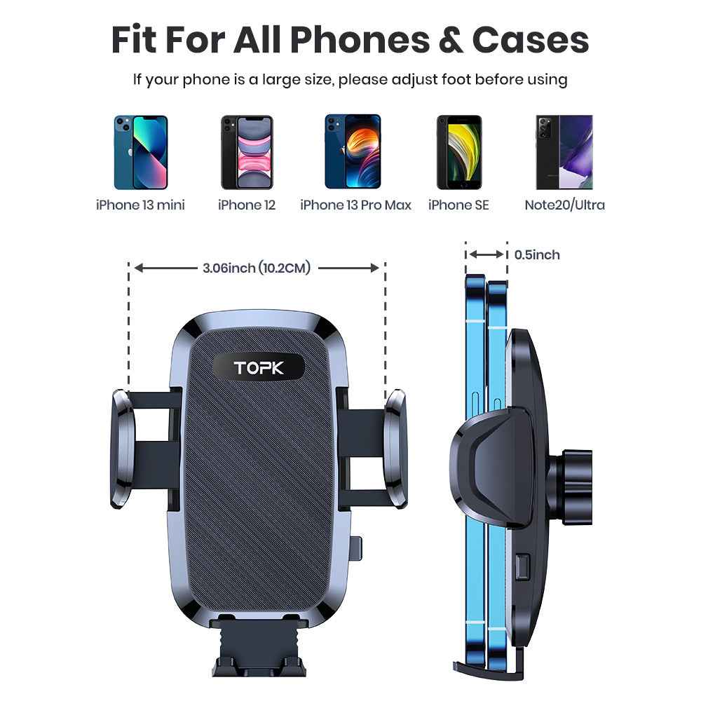 Miracase Universal Car Phone Holder [Powerful Suction Cup] Phone Holder Car for Dashboard Windshield [Double Metal Hook] Mobile Holder for Car Air Vent Car Mobile Holder for All 4.0-7.2" Smartphone