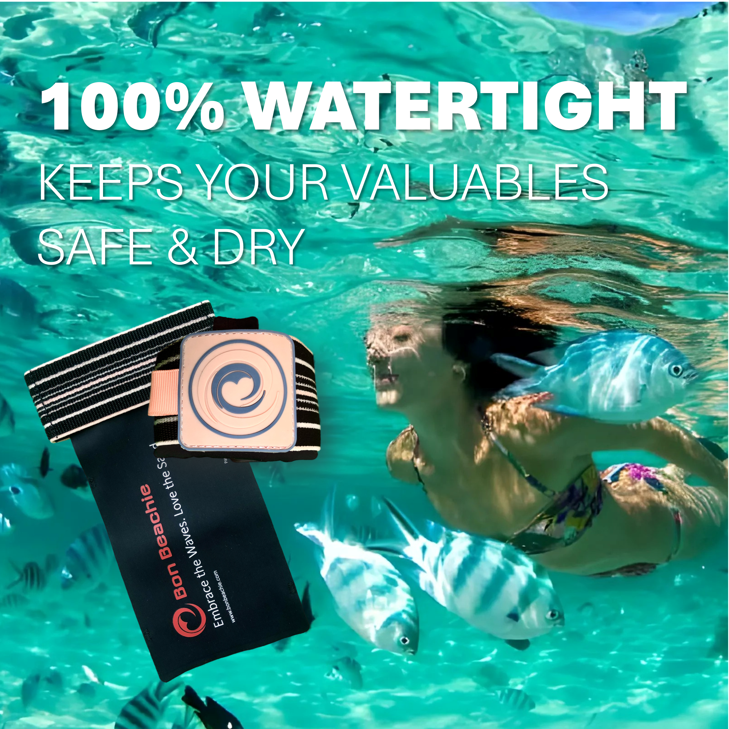 The Watertight Wristband Phone Pouch - Limited introductory offer: $9.95/unit (min 10 pcs) - stock ready now! Bon Beachie