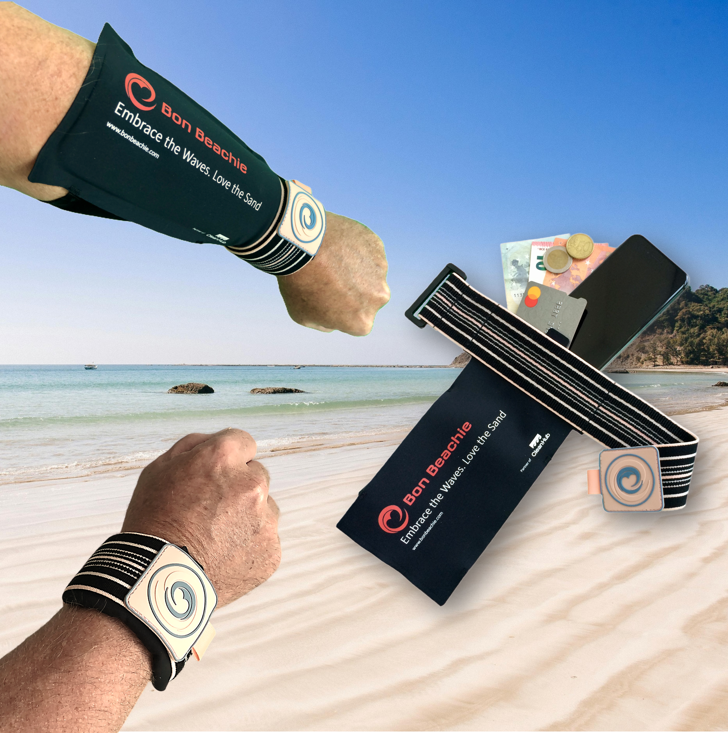 The Watertight Wristband Phone Pouch - Limited introductory offer: $9.95/unit (min 10 pcs) - stock ready now! Bon Beachie