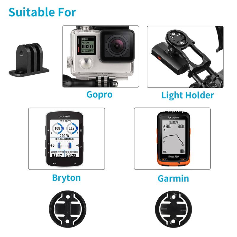 WEST BIKING Bike Light with GoPro Mount Holder for Garmin Bryton Computer Black My Store