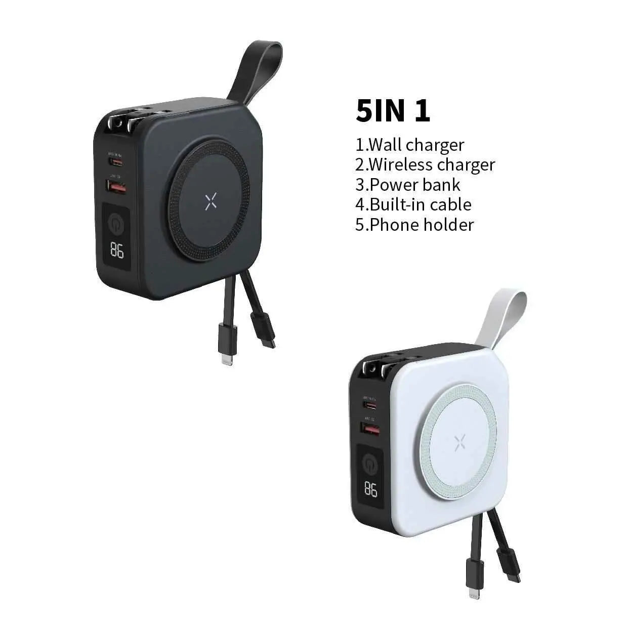 Powerbank 5-in-1 - Jouw Ultieme Oplaadoplossing voor Onderweg